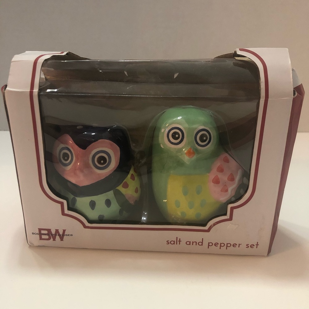 Owl salt and pepper shaker plus jar - Picture 5 of 6